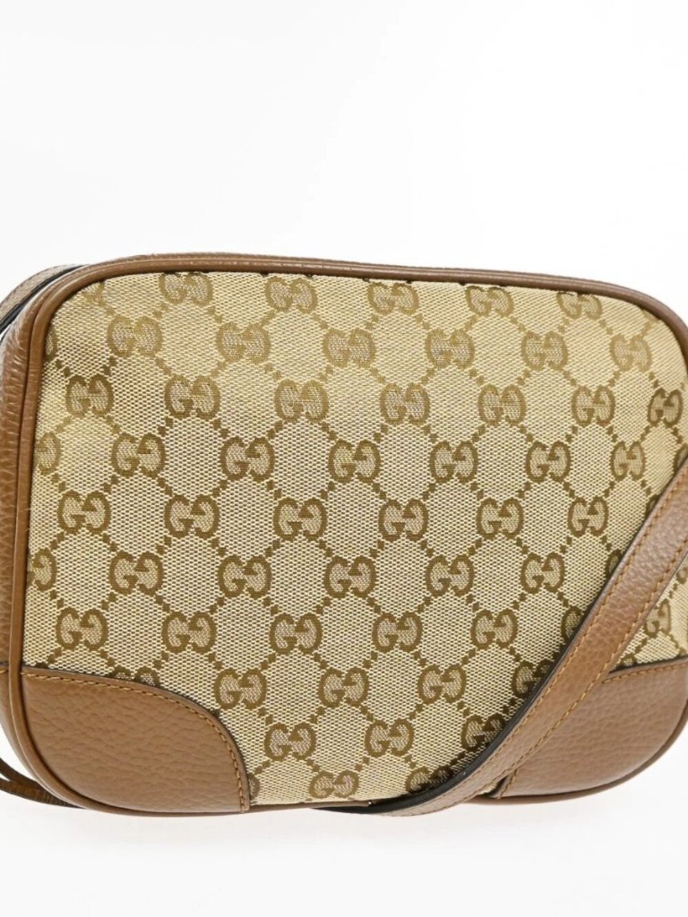 GUCCI Logo Bree GG Pattern Crossbody Shoulder Bag Canvas Leather Brown 77KD696